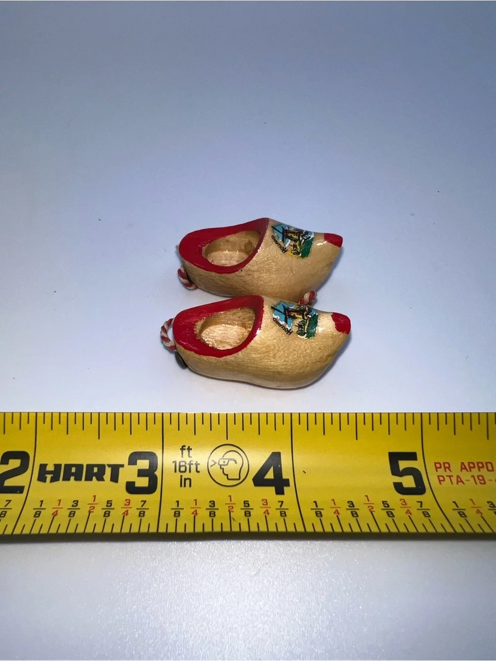 Miniature hand-painted wooden Dutch clogs